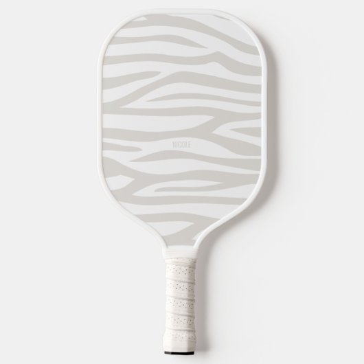 Modern Taupe Zebra Afdrukken op maat Pickleball Paddle (Achterkant)