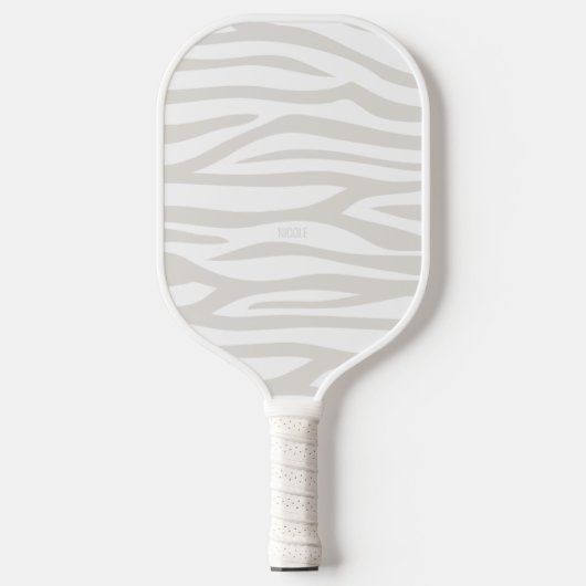 Modern Taupe Zebra Afdrukken op maat Pickleball Paddle (Voorkant)