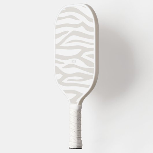 Modern Taupe Zebra Afdrukken op maat Pickleball Paddle (Links)