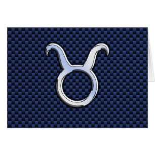Modern Taurus Zodiac Sign Blue Carbon Fiber Print