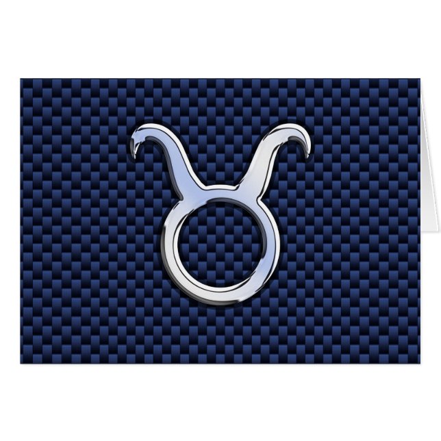 Modern Taurus Zodiac Sign Blue Carbon Fiber Print (Voorkant Horizontaal)