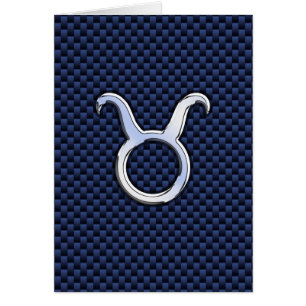 Modern Taurus Zodiac Sign Blue Carbon Fiber Print