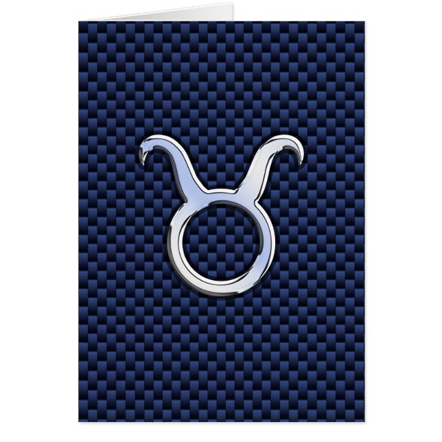 Modern Taurus Zodiac Sign Blue Carbon Fiber Print (Voorkant)