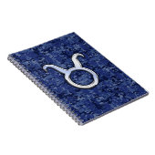 Modern Taurus Zodiac Sign Blue Digital Camouflage Notitieboek (Rechterzijde)