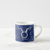 Modern Taurus Zodiac Sign Navy Blue Digital Camo Espresso Kop (Rechts)