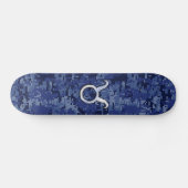 Modern Taurus Zodiac Sign Navy Blue Digital Camo Persoonlijk Skateboard (Horizontaal)