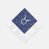 Modern Taurus Zodiac Sign Navy Blue Digital Camo Servet (Hoek)