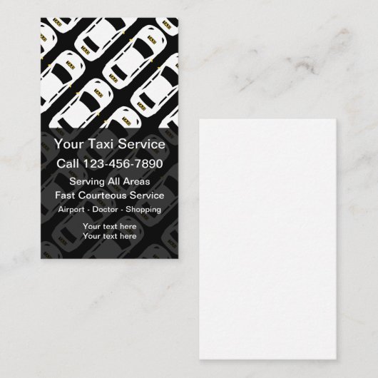 Modern Taxi Driver Service-Visitekaartjes Visitekaartje (Voorkant / Achterkant)