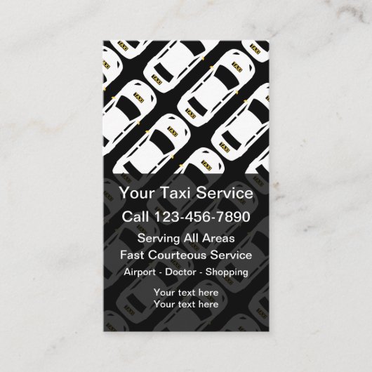Modern Taxi Driver Service-Visitekaartjes Visitekaartje (Voorkant)