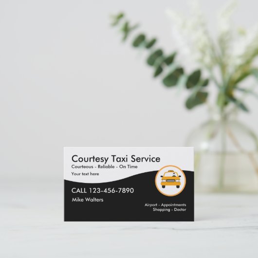Modern Taxi Service Visitekaartje (Staand voorkant)