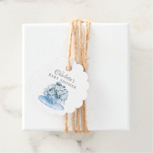 Modern Tea Baby shower Favor Gift Label (In situ)