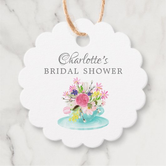 Modern Tea Vrijgezellenfeest Favor Gift Label (Voorkant)