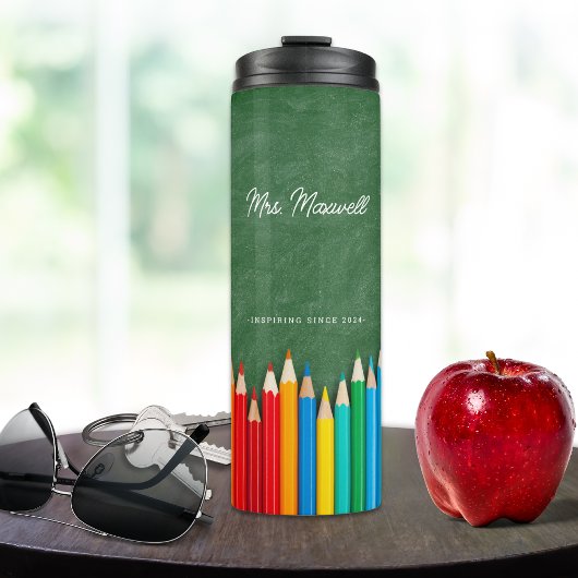 Modern Teacher Personalized Script Thermosbeker