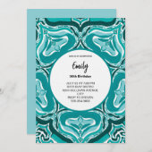 Modern Teal Abstract Pattern Kaart (Voorkant / Achterkant)