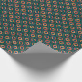 Modern Teal and Coral Geometric Diamond Pattern Cadeaupapier (Hoek)