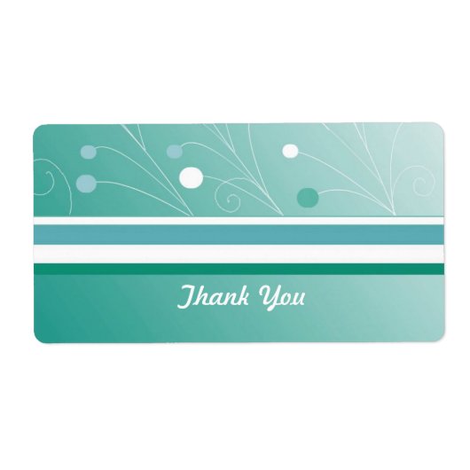 Modern Teal Bedankingslabel Etiket (Voorkant)