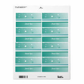 Modern Teal Bedankingslabel Etiket (Full Sheet)
