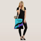 Modern Teal Black And Purple Wave Tote Bag (Op model)