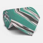 Modern Teal Black Geometric Kaleidoscope Stropdas (Opgerold)