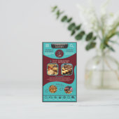 Modern Teal Burgundy Bakery Logo and QR Code   Visitekaartje (Staand voorkant)