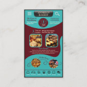 Modern Teal Burgundy Bakery Logo and QR Code   Visitekaartje (Voorkant)