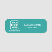 Modern Teal Custom Business Name Tag (Voorkant)