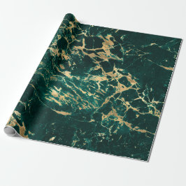 Modern Teal en Goud Marmer Patroon Cadeaupapier
