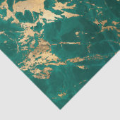 Modern Teal en Goud Marmer Patroon Tissuepapier (Detail)