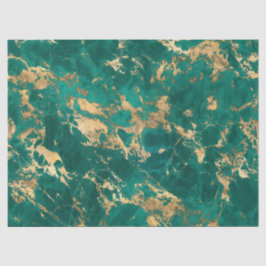 Modern Teal en Goud Marmer Patroon Tissuepapier