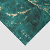 Modern Teal en Goud Marmer Patroon Tissuepapier (Detail)