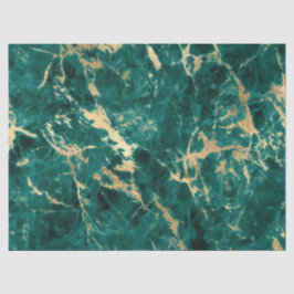 Modern Teal en Goud Marmer Patroon Tissuepapier