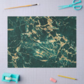 Modern Teal en Goud Marmer Patroon Tissuepapier (Craft)