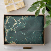 Modern Teal en Goud Marmer Patroon Tissuepapier (Geschenk)