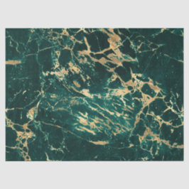 Modern Teal en Goud Marmer Patroon Tissuepapier