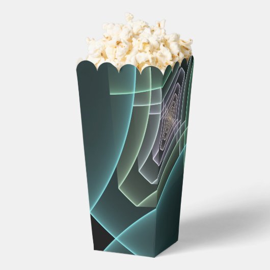 Modern Teal Geometric Fractal Art Graphic Bedankdoosjes (Popped)