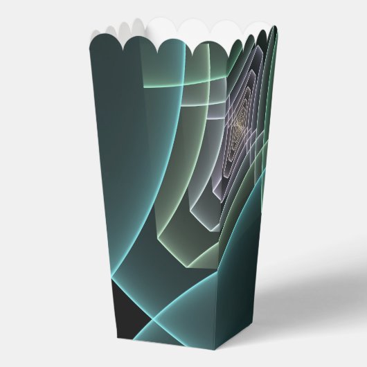 Modern Teal Geometric Fractal Art Graphic Bedankdoosjes (Voorkant)