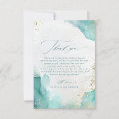 Modern Teal Gold Abstract Beach Wedding Photo Bedankkaart (Voorkant)