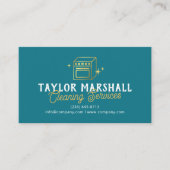 Modern Teal Gold Oven Cleaning Service Visitekaartje (Voorkant)