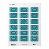 Modern Teal Green Geometric Return Address  Etiket (Full Sheet)