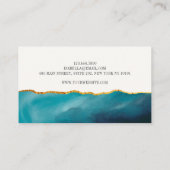 Modern Teal Green Gold Foil Minimalist  Visitekaartje (Achterkant)