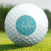 Modern Teal Monogram Personalized Elegant  Golfballen