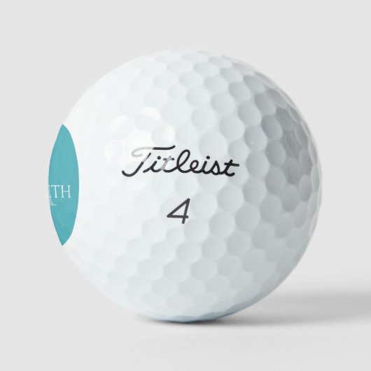 Modern Teal Monogram Personalized Elegant  Golfballen (Logo)