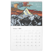 Modern Teal Mountain Peak-Art Logo & Motivational Kalender (Jan 2026)