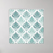 Modern Teal Nordic Damask Canvas Afdruk (Voorkant)