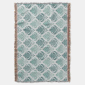 Modern Teal Nordic Damask Deken (Voorkant Verticaal)