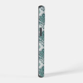 Modern Teal Nordic Damask iPhone 15 Case (Rechterkant)