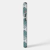 Modern Teal Nordic Damask iPhone Hoesje (Linkerkant)