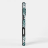 Modern Teal Nordic Damask iPhone Hoesje (Rechterkant)