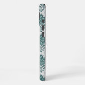 Modern Teal Nordic Damask iPhone Hoesje (Linkerkant)