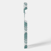 Modern Teal Nordic Damask iPhone Hoesje (Linkerkant)